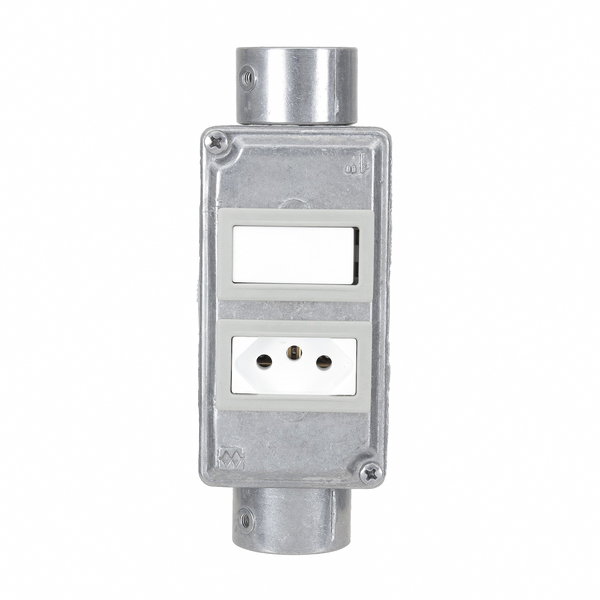 Conjunto Condulete 1" 1 Tomada + Interruptor Simples Tipo XPW
