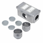Conjunto Condulete 1" 1 Tomada + Interruptor Simples Tipo XPW