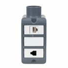 Conjunto Condulete 3/4" 1 RJ45 + 1 RJ11 PVC Wetzel