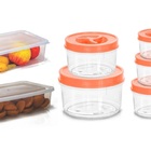 Conjunto Conservadora Retangular E Potes Tampa Com Rosca 7 Pe