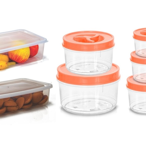 Conjunto Conservadora Retangular E Potes Tampa Com Rosca 7 Pe