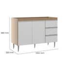 Conjunto Cozinha 3 Peças Sabrina Branco/avelã