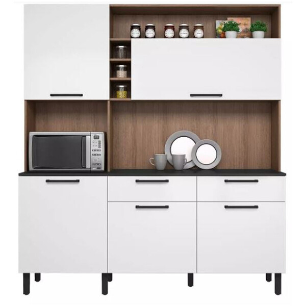 Conjunto Cozinha Itatiaia 5 Portas 2 Gavetas Com Nicho Para F