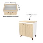 Conjunto Cozinha Modular Balcão Cooktop Torre Quente Marrom /