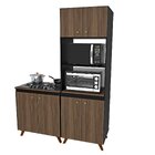 Conjunto Cozinha Modular Balcão Cooktop Torre Quente Nogal /