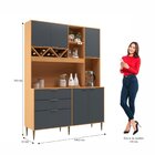 Conjunto Cozinha Sabrina 5 Portas 2 Gavetas  Angelin/grafite