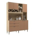 Conjunto Cozinha Sabrina 5 Portas 2 Gavetas Carvalho/terracota