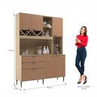 Conjunto Cozinha Sabrina 5 Portas 2 Gavetas Carvalho/terracota