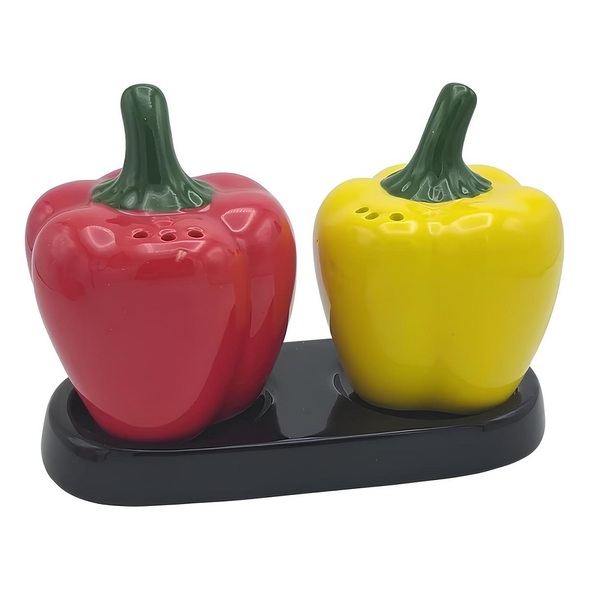 Conjunto Criativo De Saleiro E Pimenteiro Em Cerâmica P- Cozi