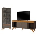 Conjunto Cristaleira 1 Gaveta 4 Prateleiras Madrid E Rack Par