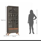 Conjunto Cristaleira 1 Gaveta 4 Prateleiras Madrid E Rack Par