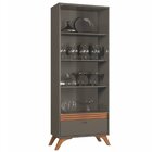 Conjunto Cristaleira 1 Gaveta 4 Prateleiras Madrid E Rack Par