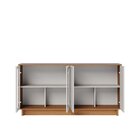 Conjunto Cristaleira 2 Portas De Vidro Guanabara Com Led E Bu