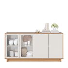 Conjunto Cristaleira 2 Portas De Vidro Guanabara Com Led E Bu