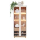 Conjunto Cristaleira 2 Portas De Vidro Guanabara Com Led E Bu