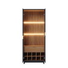 Conjunto Cristaleira 2 Portas De Vidro Guanabara Com Led E Bu