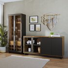 Conjunto Cristaleira 2 Portas De Vidro Guanabara Com Led E Bu