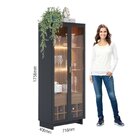 Conjunto Cristaleira 2 Portas De Vidro Guanabara Com Led E Bu