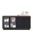 Conjunto Cristaleira 2 Portas De Vidro Guanabara Com Led E Bu