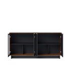 Conjunto Cristaleira 2 Portas De Vidro Guanabara Com Led E Bu