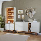 Conjunto Cristaleira 4 Portas Com Led E Buffet Sala De Jantar