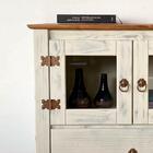 Conjunto Cristaleira Alta E Balcão Rústico Branco Garapa D120