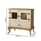 Conjunto Cristaleira Alta E Balcão Rústico Branco Garapa D120