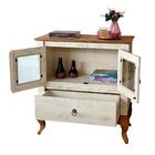 Conjunto Cristaleira Alta E Balcão Rústico Branco Garapa D120