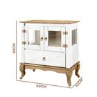 Conjunto Cristaleira Alta E Balcão Rústico Branco Garapa D120