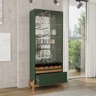 Conjunto Cristaleira Bari Com Aparador 2 Gavetas E Mesinha De