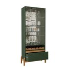 Conjunto Cristaleira Bari Com Aparador 2 Gavetas E Mesinha De