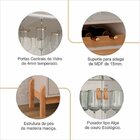 Conjunto Cristaleira Bari Com Aparador 2 Gavetas E Mesinha De