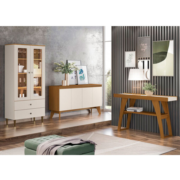 Conjunto Cristaleira Com Buffet E Aparador Henn