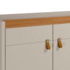 Conjunto Cristaleira E Aparador Ripado Ohio Nature Off-white