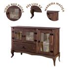 Conjunto Cristaleira E Balcão Com Portas De Vidro Imbuia