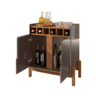 Conjunto Cristaleira E Bar Cosmic Cinza Perola Cedro