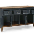 Conjunto Cristaleira Luis Xv Alta Com Balcão 4 P E 4 G De Mad