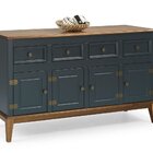 Conjunto Cristaleira Luis Xv Alta Com Balcão 4 P E 4 G De Mad