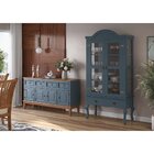 Conjunto Cristaleira Luis Xv Alta Com Balcão 4 P E 4 G De Mad