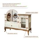 Conjunto Cristaleira Madeira Maciça E Balcão Rústico Branco G