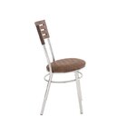 Conjunto Cromado Mesa Retangular 4101 Tampo Madeirado Com 4 C