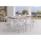 Conjunto Cromado Mesa Retangular 4102 Tampo Mdp Com 6 Cadeira