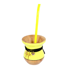 Conjunto Cuia Verde Neon E Bomba Aço Inox Verde Neon Para Chi