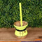 Conjunto Cuia Verde Neon E Bomba Aço Inox Verde Neon Para Chi