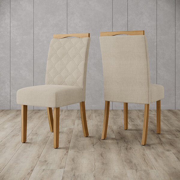 Conjunto De 02 Cadeiras Estofadas Labelle Henn