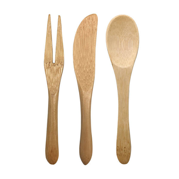 Conjunto De 18 Mini Talheres De Bambu - Oikos