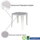 Conjunto De 1 Mesa Tambaú Com 4 Cadeiras Iguape Plástico Poli
