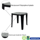 Conjunto De 1 Mesa Tambaú Com 4 Cadeiras Iguape Plástico Poli