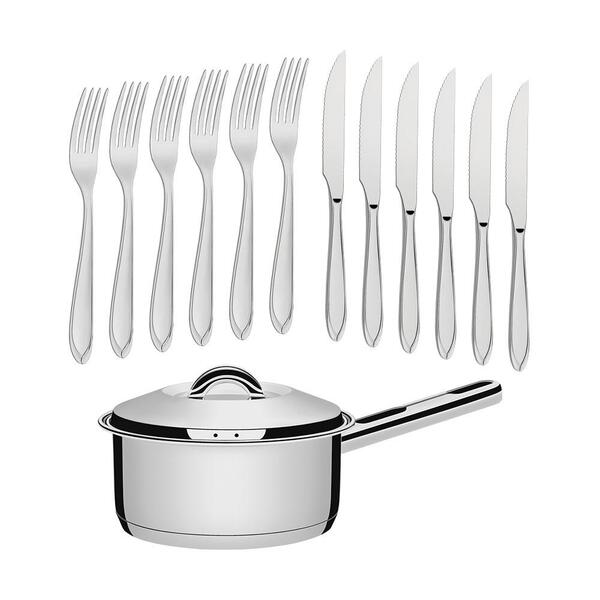 Conjunto De 1 Panela Solar 16cm 1,4l Com 48 Talheres De Mesa