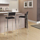 Conjunto De 2 Banquetas Cromado Napa 1743- Carraro - Preto